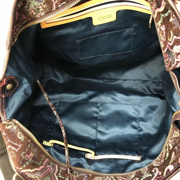MZ Wallace Lola Bag Large Tapestry Leather Boho - Picture 7 of 15